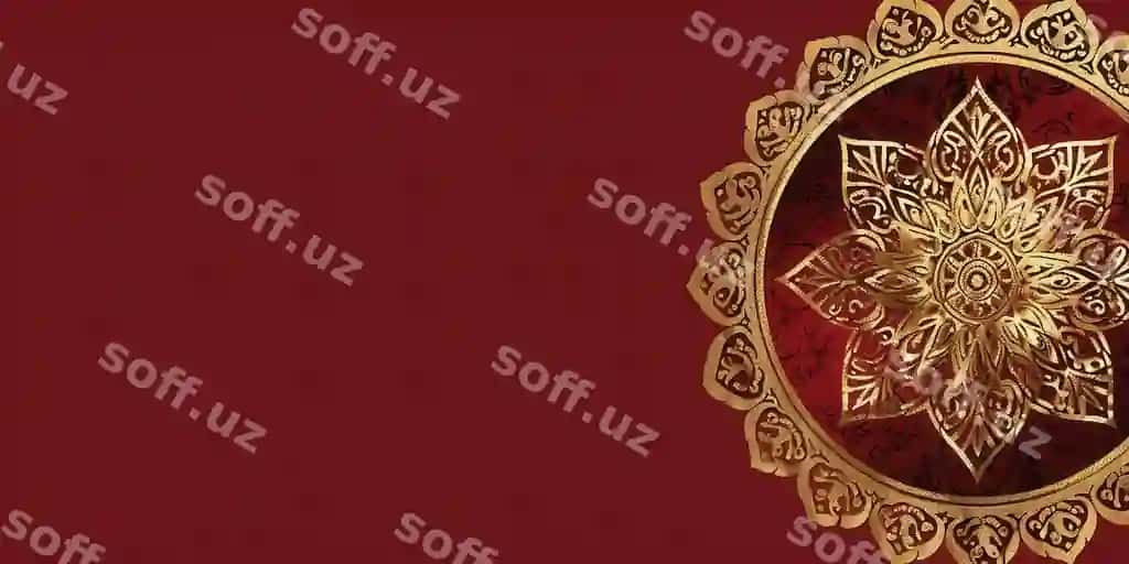Boylik oltin murakkab baner dizayni zengin qizil orqa fonda bayramlar | Luxurious golden intricate banner design rich red background celebrations