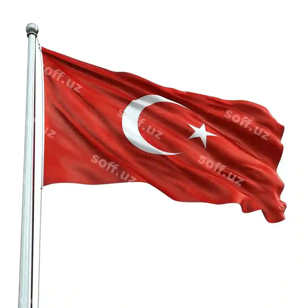 Yaqin ko'rinish juda haqiqiy Turkiya bayrog'i shamolda qozilayotgan | Closeup view ultra realistic turkey flag waving wind