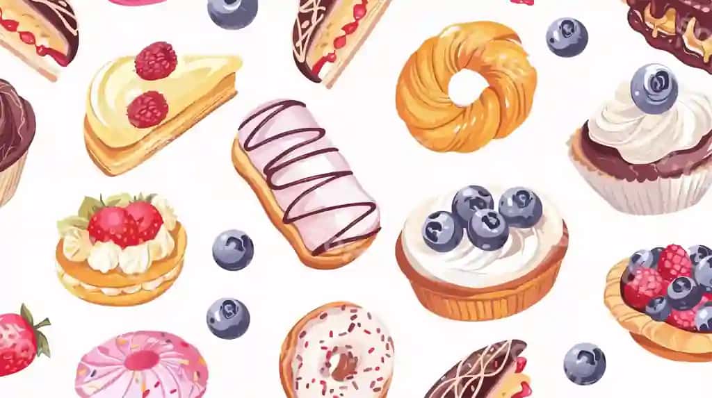 To'plam pastirlar o'z ichiga donatlar tortlar pasterylar kiradi. | Collection pastries including donuts cakes pastries