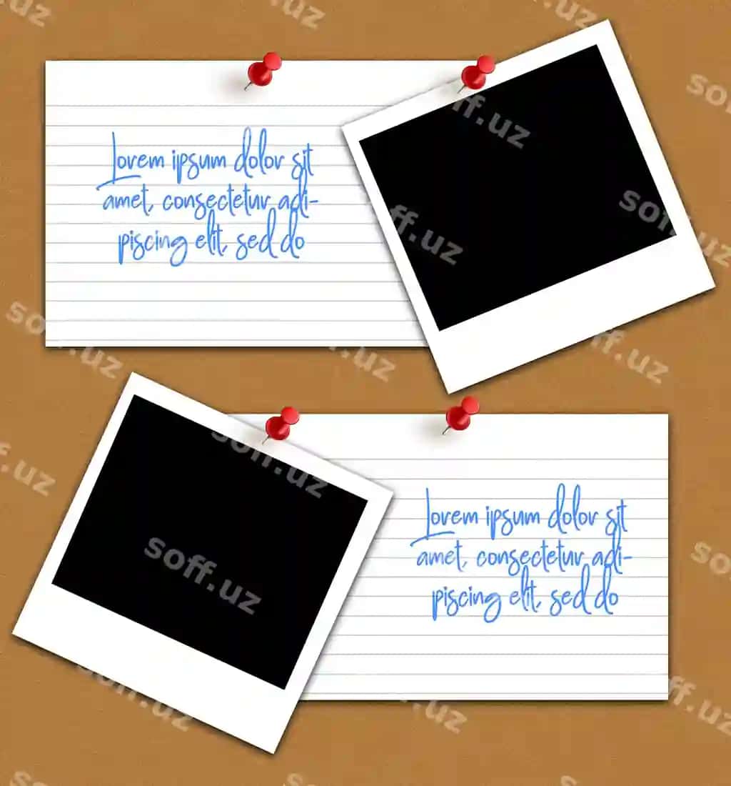 Tahrirlanga olinadigan mosalas eslatma varaqi qizil pin bilan | Editable collage note paper with red pin