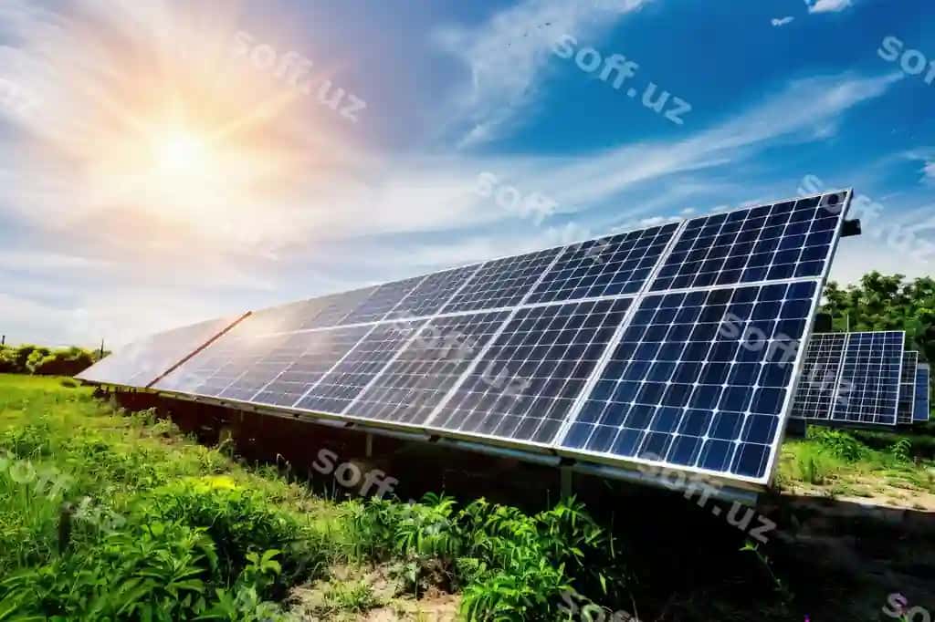 Solar panel ferma o'rnatilgan. | Solar panel is set up farm