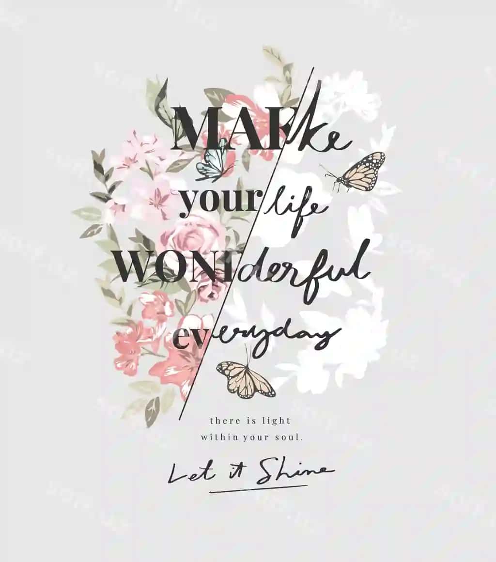 Hayotni ajoyib qiling slovani rang-barang vintage gul orqa fonda illustratsiyasi | Make life wonderful slogan colorful vintage flower background illustration