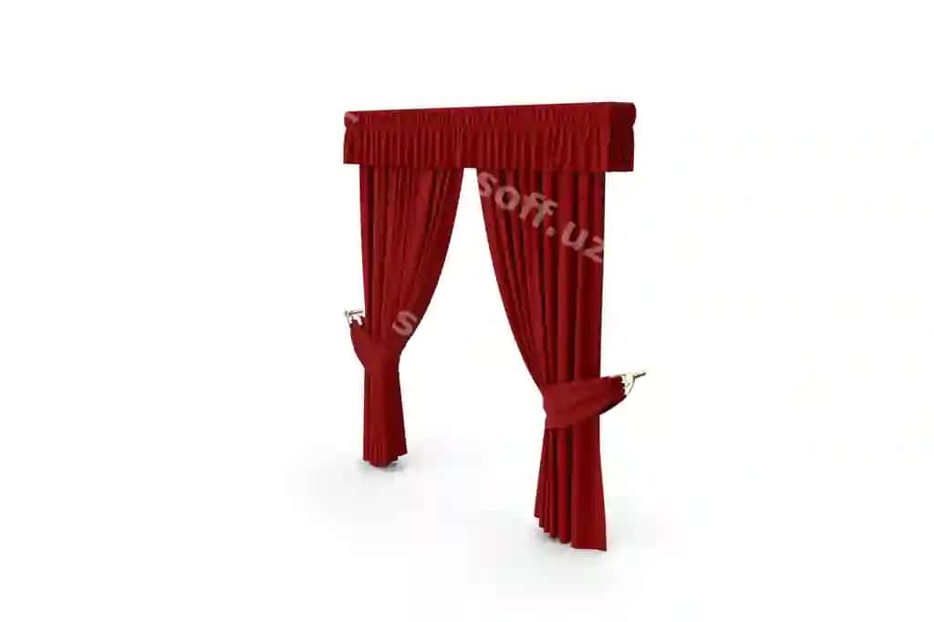 Qizil paronch dizayni 3D | Red curtain design 3d