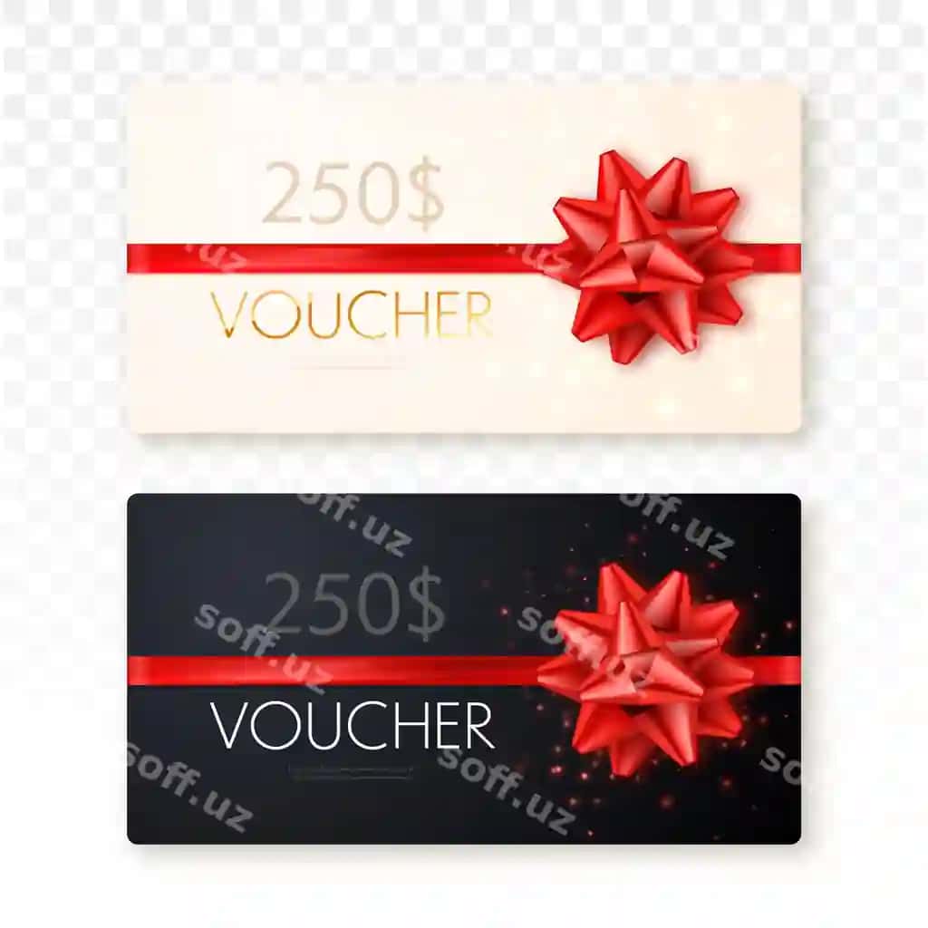 Sovg'a sharfi qizil lenta bog'lami | Gift voucher with red ribbon bow