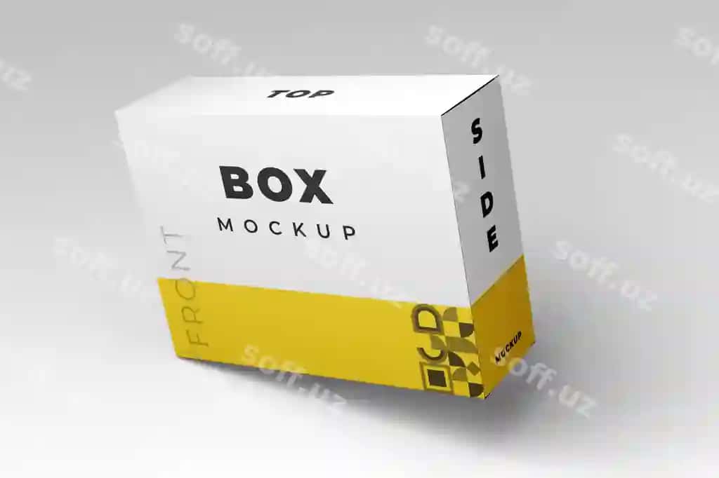 Qutida paketlash mockup dizayni | Box packaging mockup design