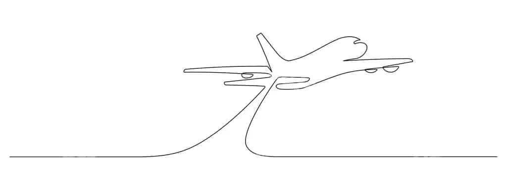 Bir kontinuy bo'yicha chizilgan samolyot yo'li biznes konsepsiyasi dunyosi | One continuous line drawing airplane path business concept world