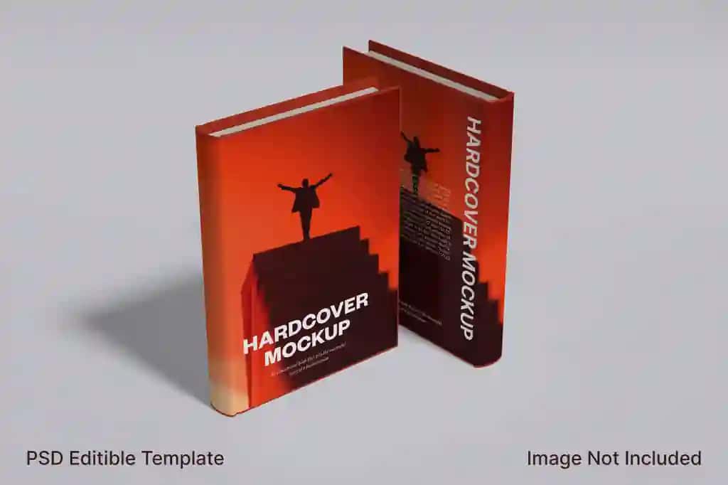 Professional qattiq muqovali kitob maket muqovasi dizayni taqdimoti | Professional hardcover book mockup cover design presentation