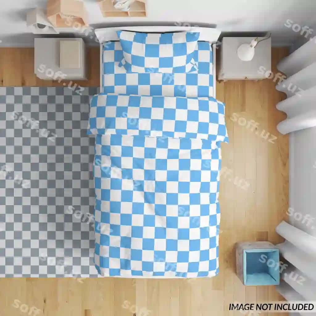 Bolalar uchun yotoq mebeli mockup | Toddler bedding mockup