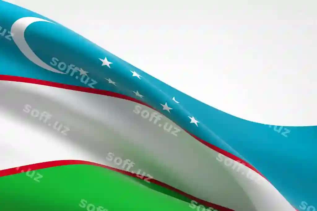3d render O'zbek bayrog'i ko'rshap ketayotgan | 3d render uzbek flag waving
