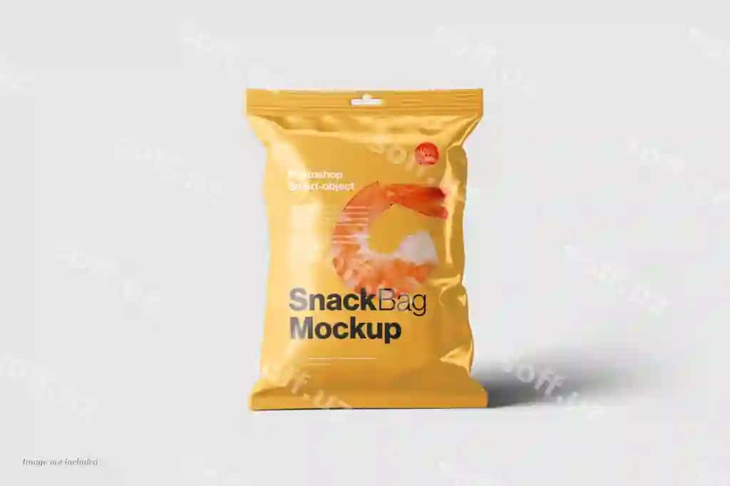 Snack po'cha packetaj namunasi | Snack bag packaging mockup