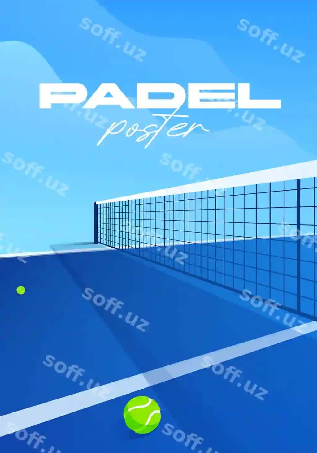 Vektor poyezr shabloni padel tennis musobaqasi | Vector poster template padel tennis competition
