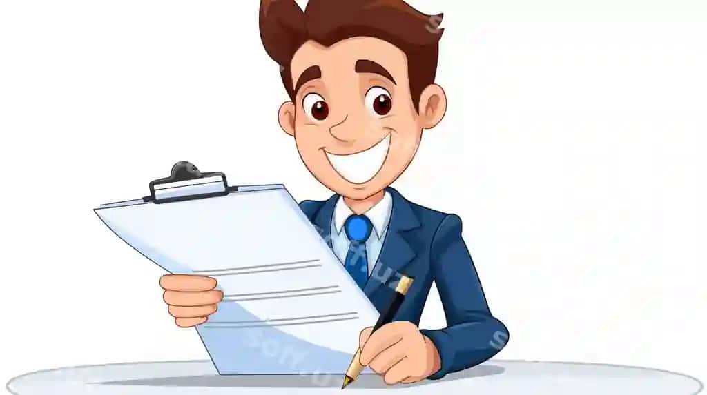 Karyakter shaxzoda ruchka bilan doskaga yozyotgan | Cartoon character writing clipboard with pen