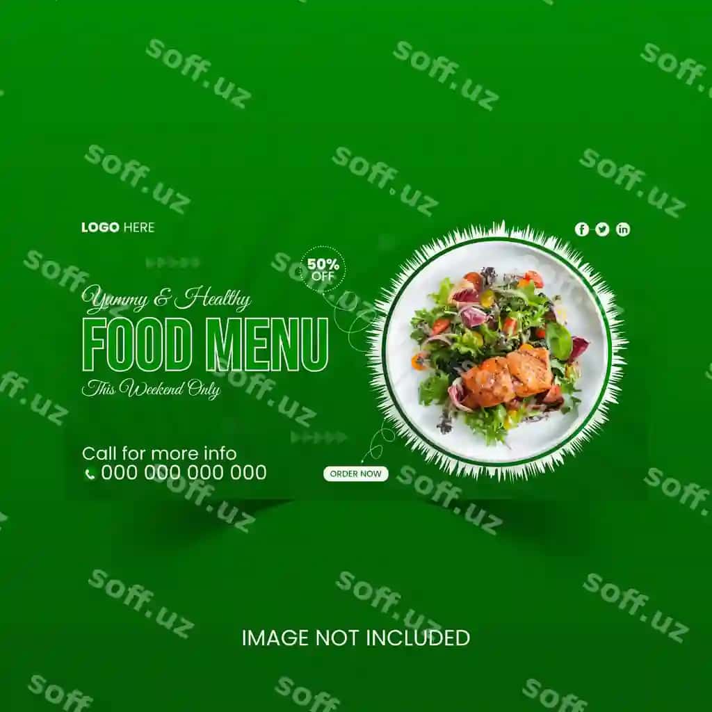 Bepul vektor tekis ovqat billboard dizayn shabloni | Free vector flat food bill board design template