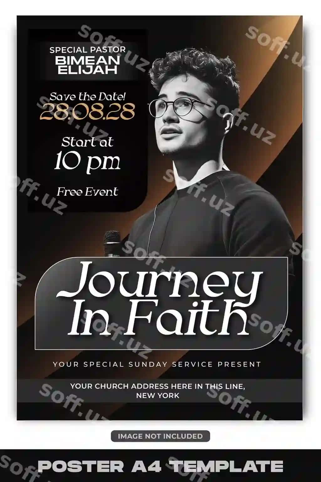 Church xizmati dizayni shablon postersi | Church service design template poster