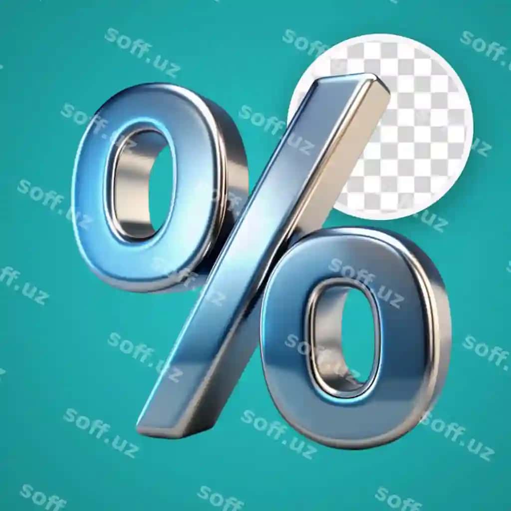 Uch o'lchovli render hosilat foiz belgisi | 3d rendering percent symbol