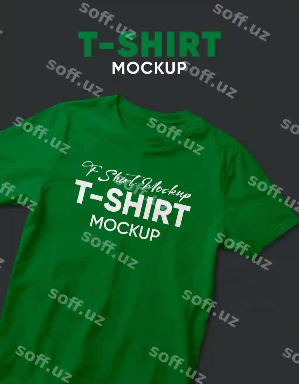 Yashil futbolka mockup kiyim dizayni prezentatsiyasi | Green t shirt mockup apparel design presentation