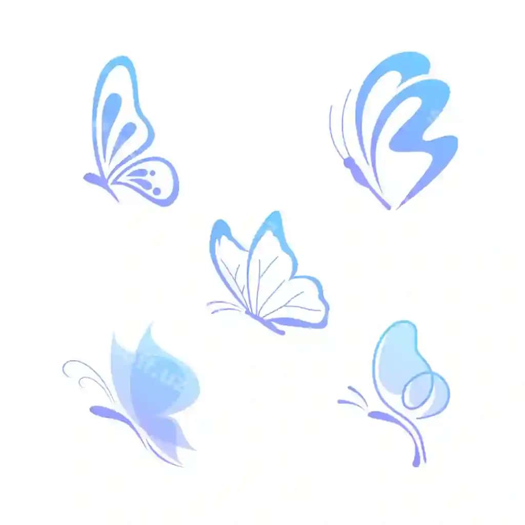 Set qanotli filtrlar logotipi dizayni shabloni | Set butterfly logo design template