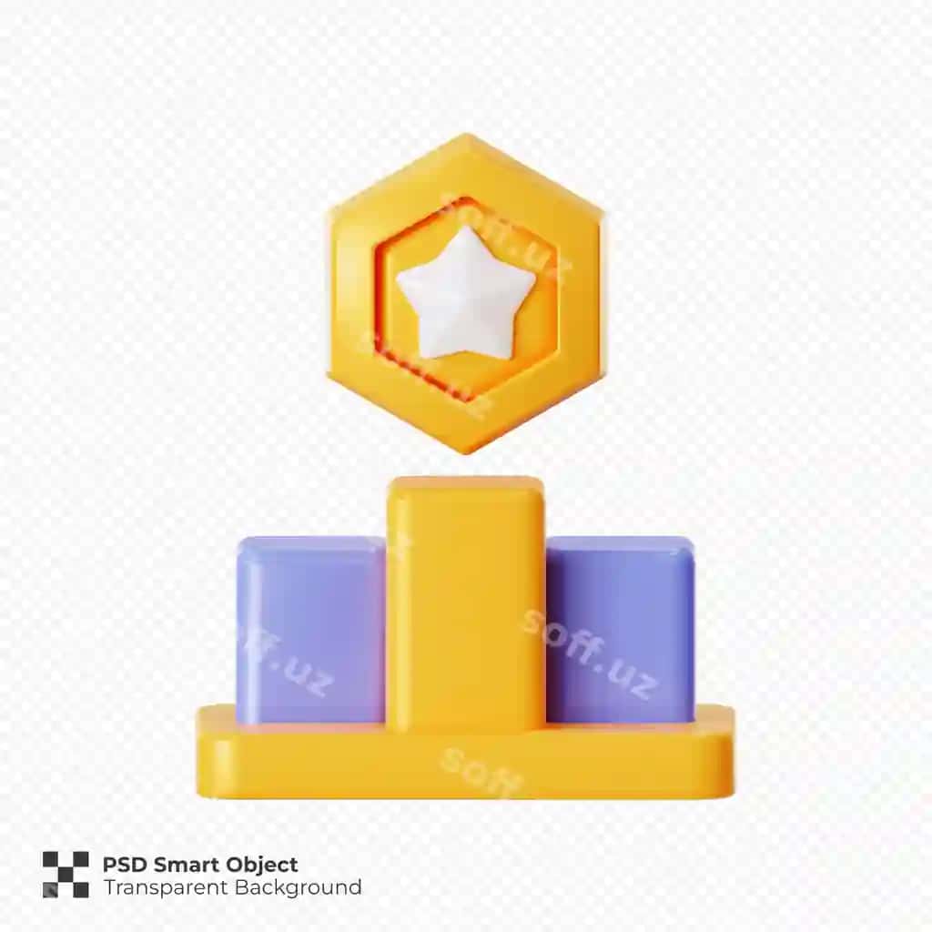 3d render mukofot ikonasi illustratsiyasi ayrilgan | 3d render award icon illustration isolated