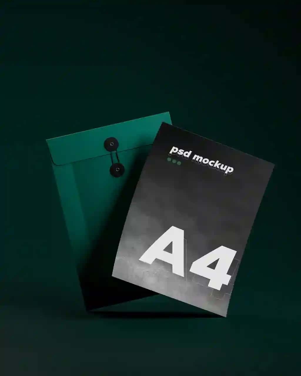 Statsionar a4 qora qog'oz maketi vizualizatsiyasi qora fon | Stationary a4 black paper mockup visualization black background