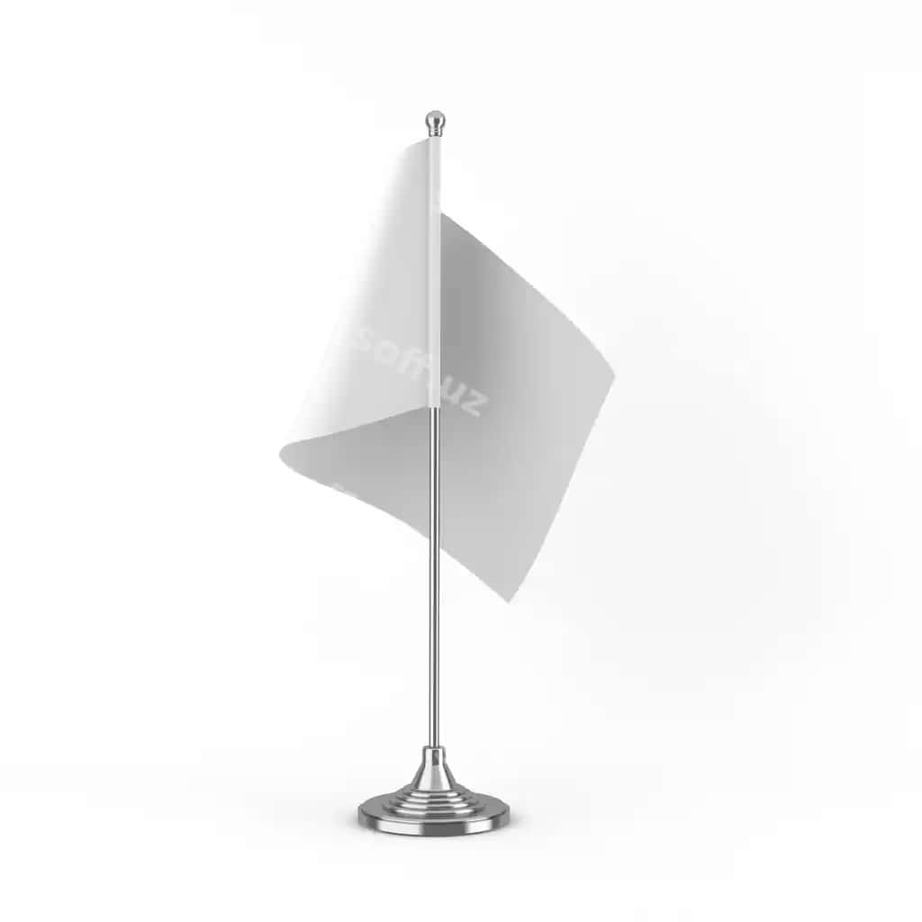 Stol bayroq old tomoni oq fonli | Table flag front side white background