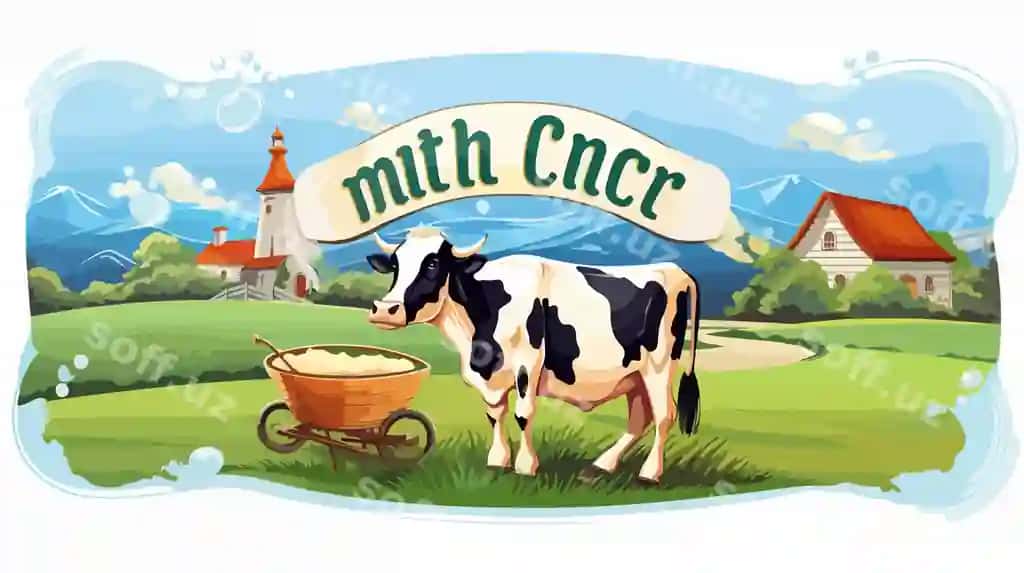 Sut etiket dizayni baneri sut splashi landshtiv bilan | Milk label design banner with milk splash landscape