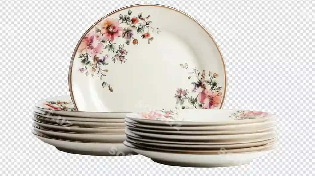 Chiroyli farforli ovqatlik loviyalar komplekti gulli dizaynlarga ega | Elegant porcelain dinner plates set featuring beautiful floral designs