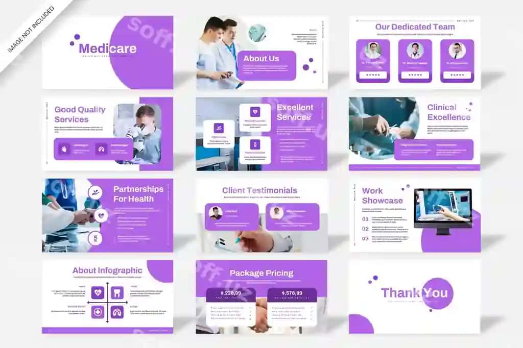 Medicare tibbiy prezentatsiya dizayn shabloni | Medicare medical presentation design template