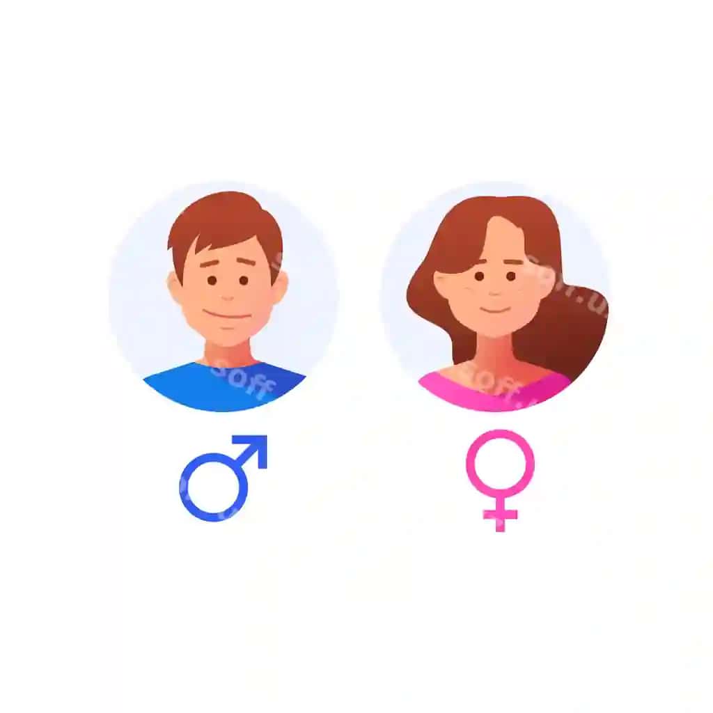 Erkak ayol yuzi foydalanuvchi avatari tekis dizayn uslubi vektor ikon | Male female face user avatar flat design style vector icon