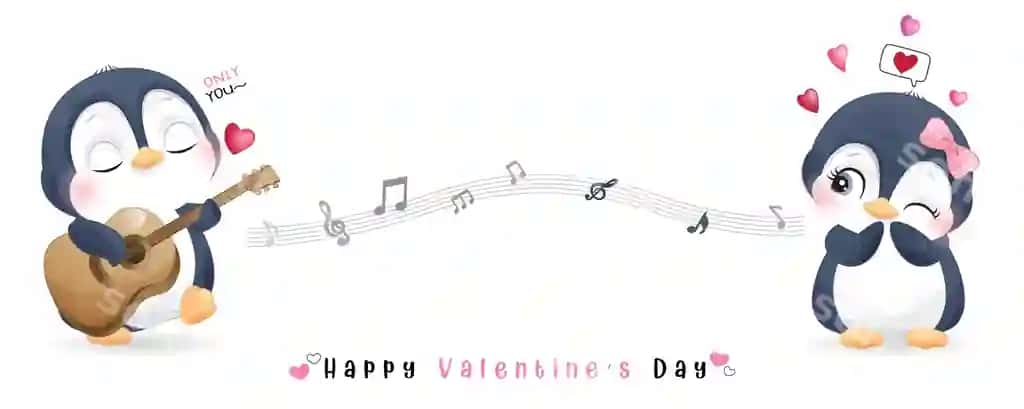 Chiroyli chizma pingvin Valyentinston kuni to'plami | Cute doodle penguin valentines day collection