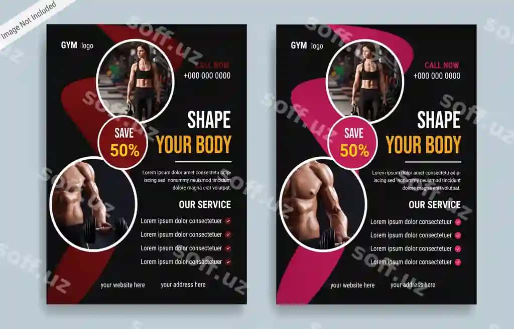 Jismoniy tarbiya markazi fitness reklama sotsial tarmoqlardagi post sotsial tarmoqlardagi banner veb | Gym fitness promotional social media post social media banner web