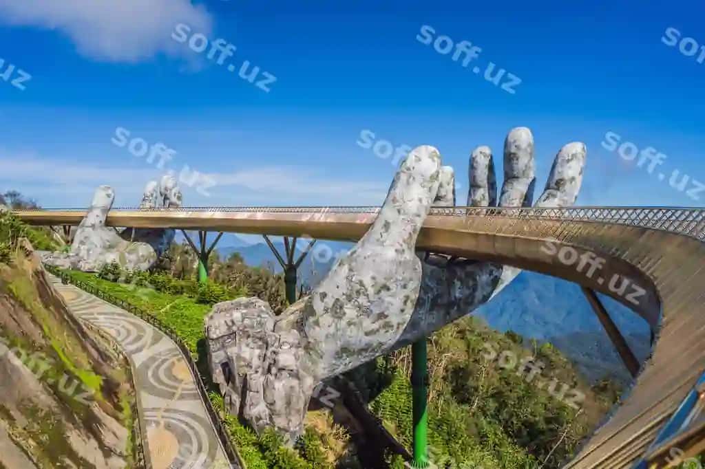 Mashhur sayohat joyi Oltin ko'pri Ba Na Hills, Vietnam | Famous tourist attraction golden bridge top ba na hills vietnam