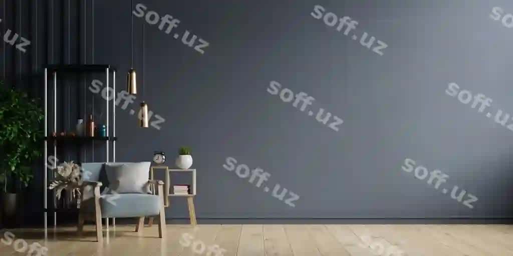 Ichki armchir bo'sh qorong'i devor 3d render | Interior has armchair empty dark wall 3d rendering