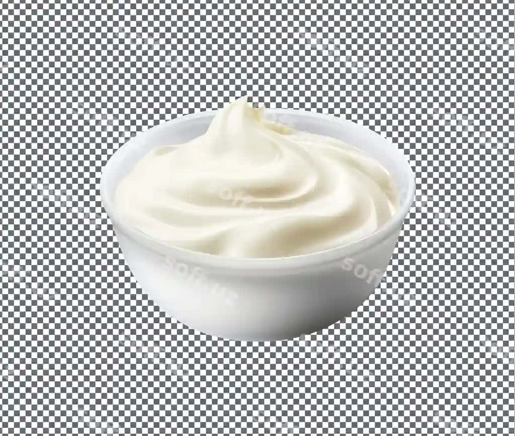 Yangi mazali kremli yo'gurt shaffof orqa fonda | Fresh delicious creamy yogurt isolated transparent background