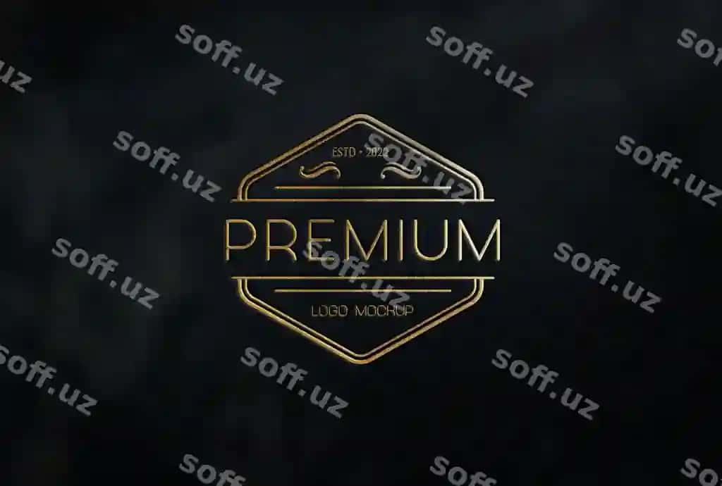 Bozorov logotip namunasi oldingi ko'rinish | Luxury logo mockup front view