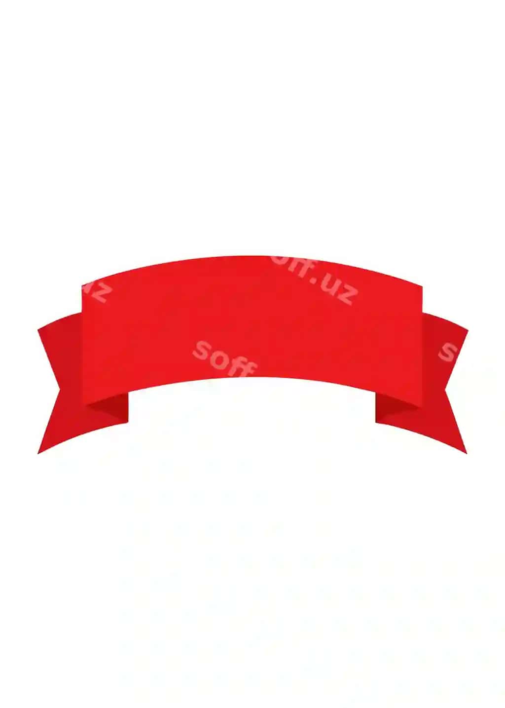 Qizil bayroq stiker oq orqa fonda | Red banner sticker white background