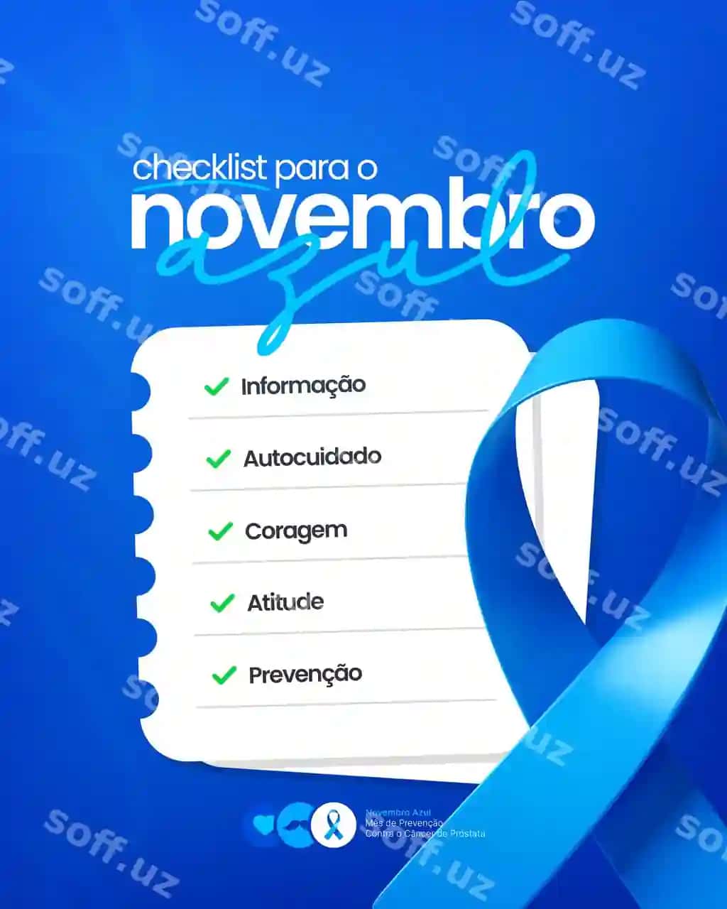 Noyabr ko'k oy prostat saratoni kampaniyasi ijtimoiy tarmoqlar uchun shablon | November blue month prostate cancer awareness social media template