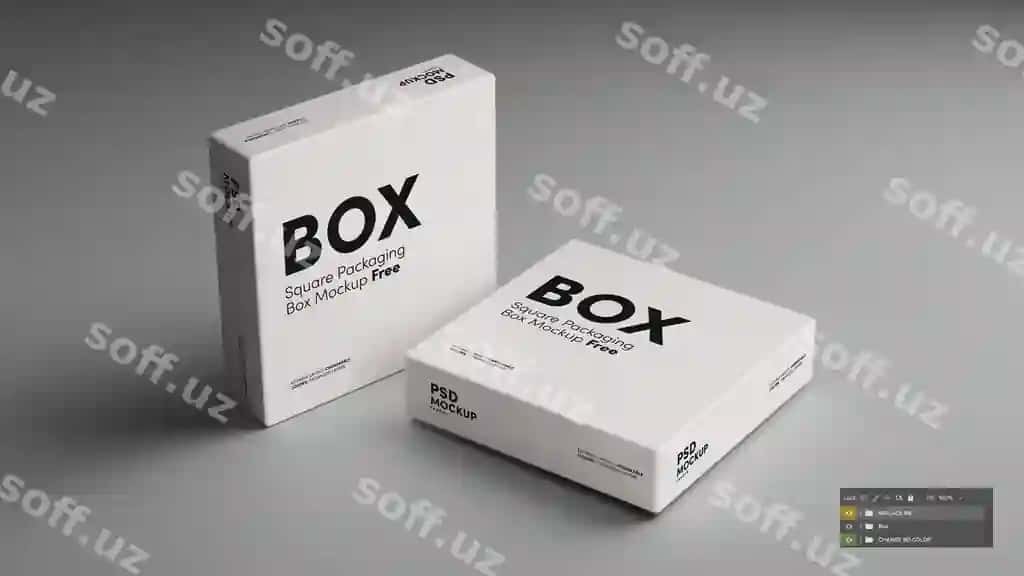 Kvadrat 3D mockup qutisi | Square 3d mockup box