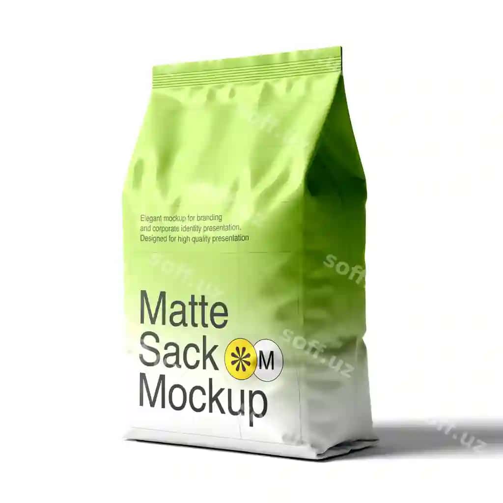 Mat sumka namuna brend korporativ identitet prezentatsiyasi | Matte sack mockup branding corporate identity presentation