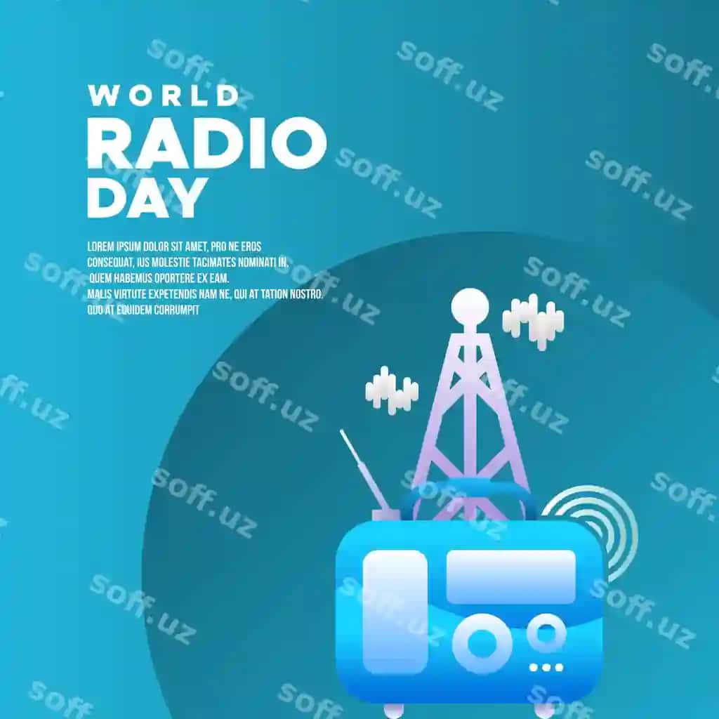 Dunyo radio kuni dizayn foni | World radio day design background