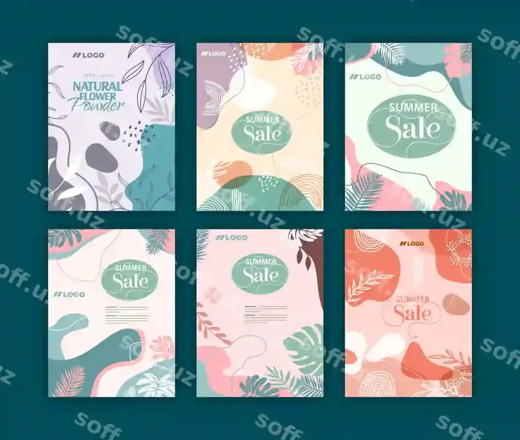 Yoz aktsiyasi gulli flyer shablonlari | Summer sale floral flyer templates