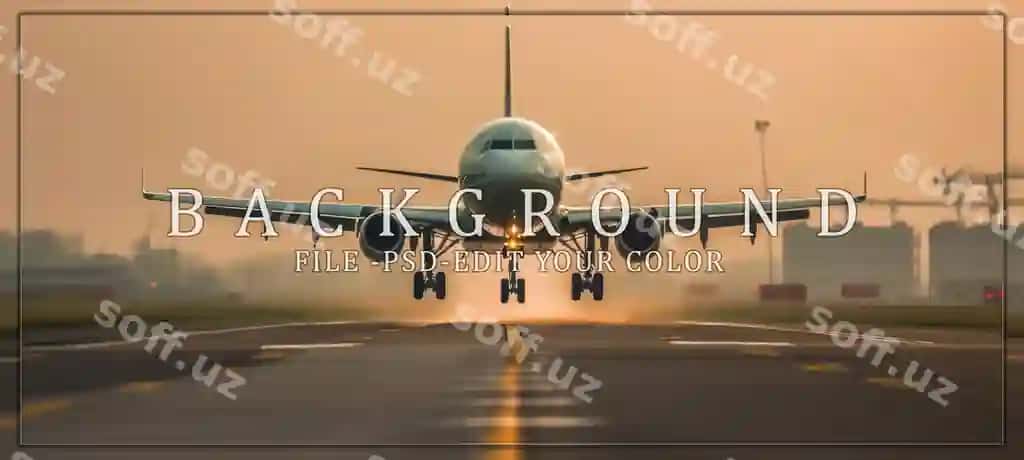 Samolyot quyosh botishida landeta | Airplane landing sunset