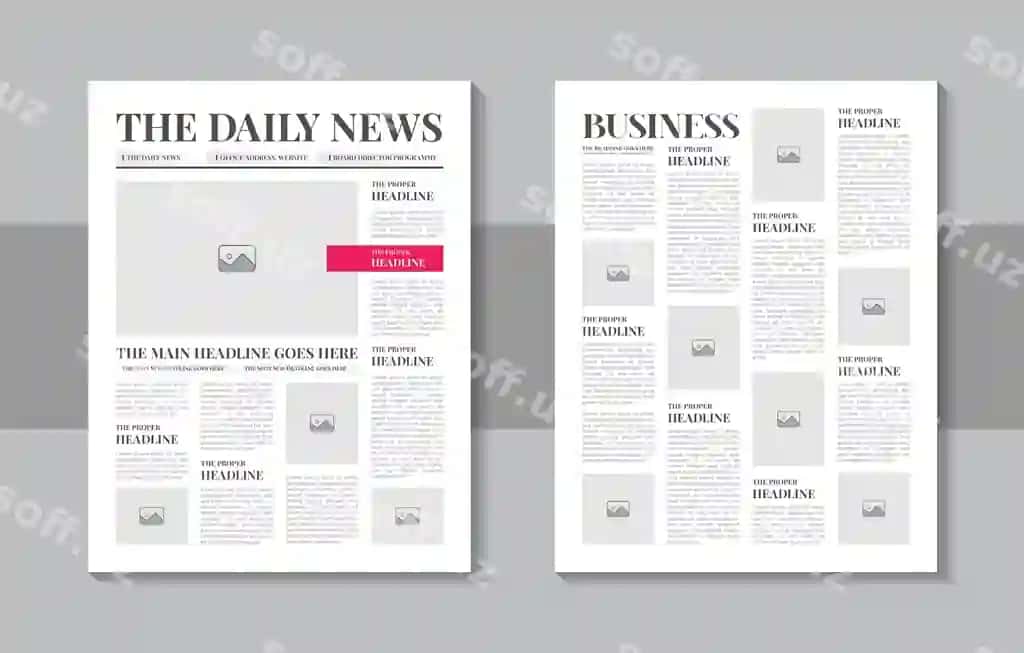 Kunlik gazeta jurnali dizayn shabloni | Daily newspaper journal design template