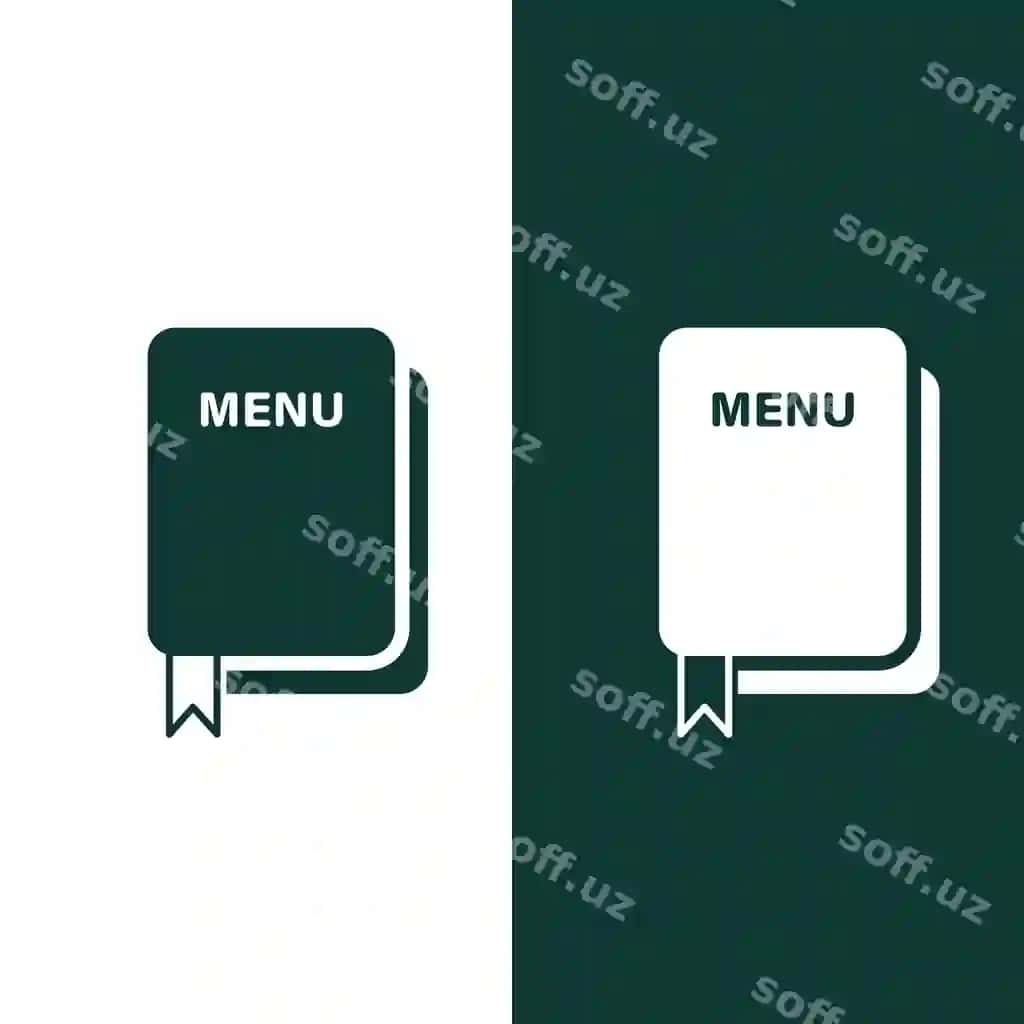 Menyu kitobi belgisi restoran ovqatlanish bo'yicha qo'llanma | Menu book icon restaurant dining guide