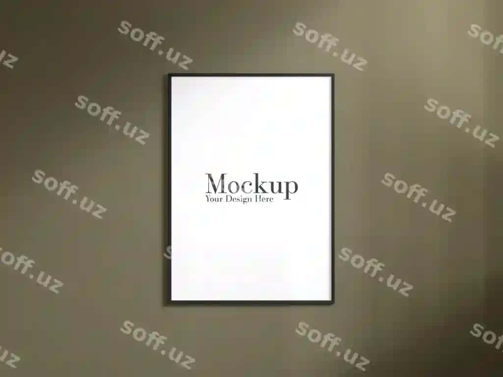 Fotosuratramka mockup jigarrli devor | Photos frame mockup brown wall