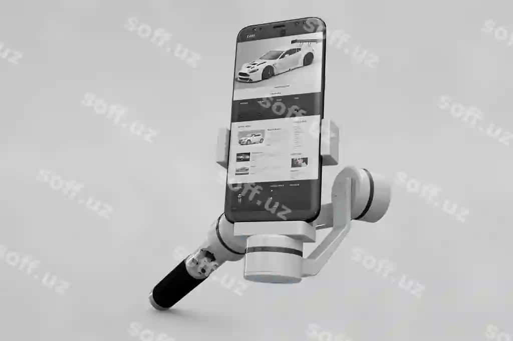 Smartfon selfi satri bilan namuna | Smartphone with selfie stick mock up