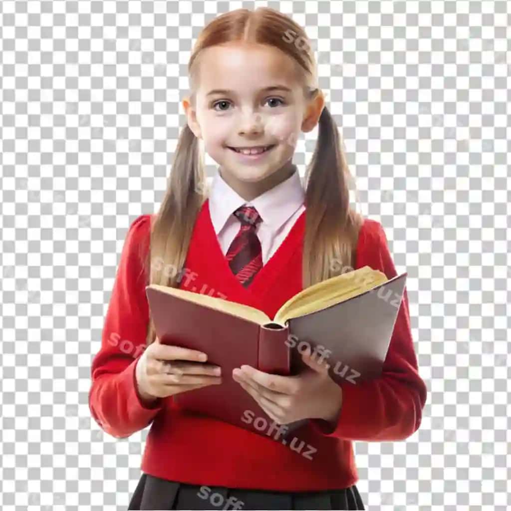 Maktab qizı oq rang fon | School girl white background