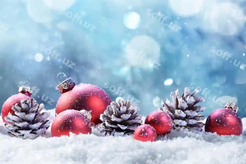 Qish qor dekoratsiya sharalari daraxt Yangi yil Christmas bumps | Winter snow decoration balls tree new year christmas bumps
