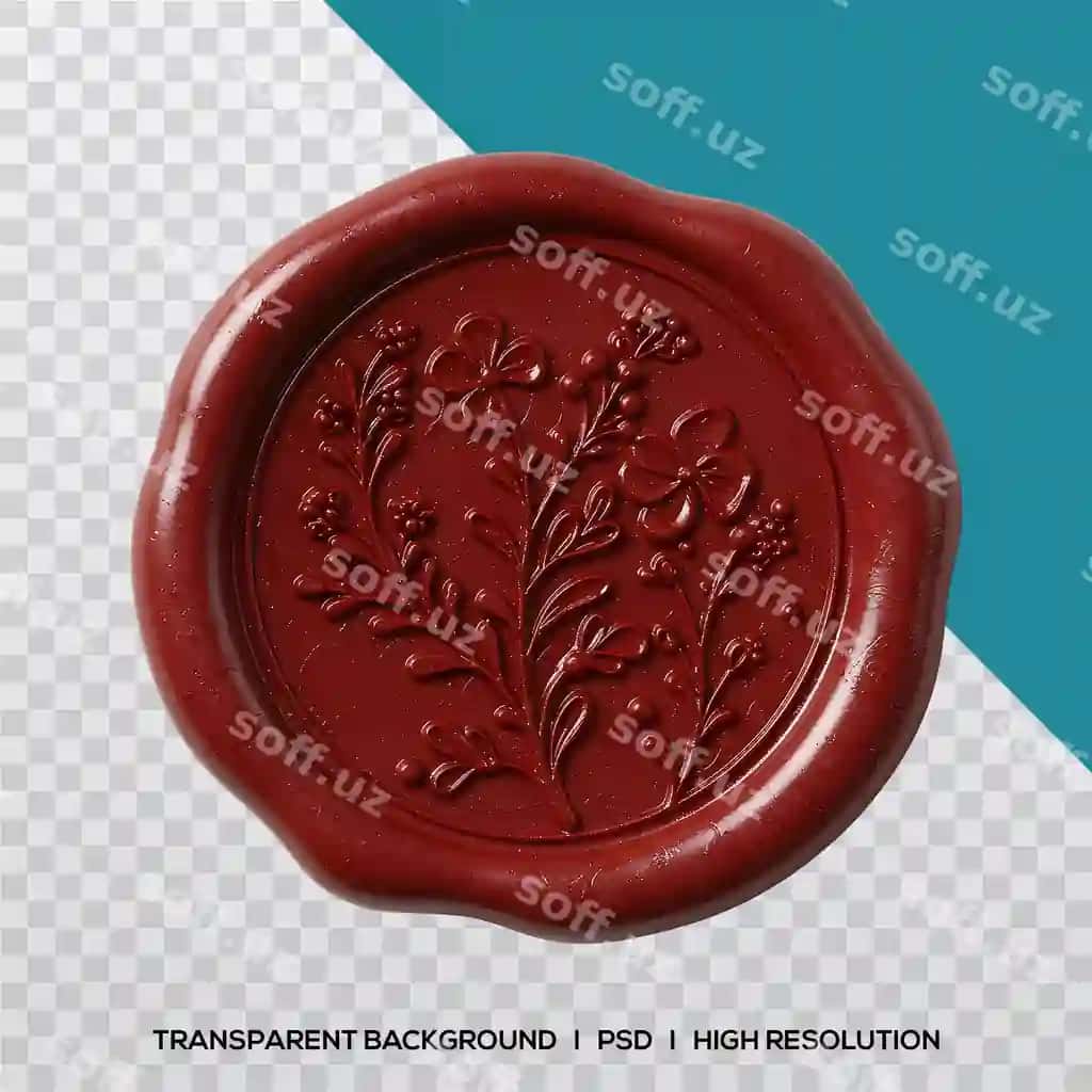 Gulli botanik dizaynli mum himi | Floral wax seal with botanical design