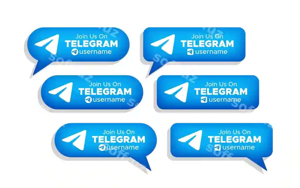 Qo'shiling biz bilan Telegram ijtimoiy media banner etiketkasi 3d vektor illustratsiyasi | Join us telegram social media banner label 3d vector illustration
