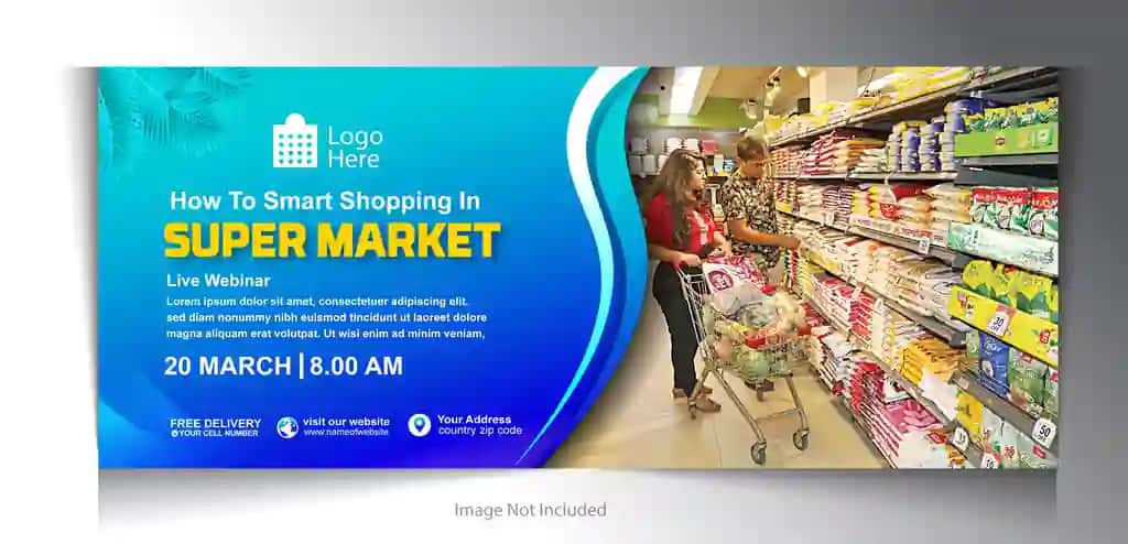 Supermarket reklama banner dizayni | Super market promotional banner design